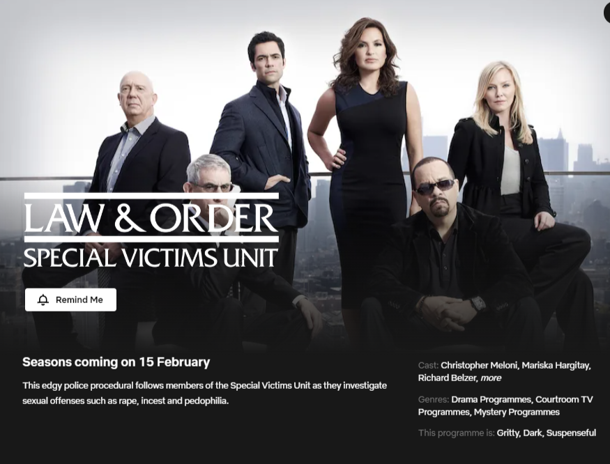 'Law & Order: SVU' Netflix Şubat 2024'te Belirli Ülkelerde Yayınlanacak Dizi, 15 Şubat'tan itibaren Birleşik Krallık'taki Netflix dahil birçok ülkede yayınlanacak.